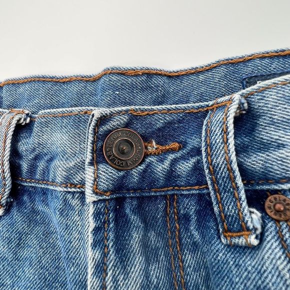 Denim Colab cut off denim jean shorts women's size 30 blue white - Picture 5 of 12